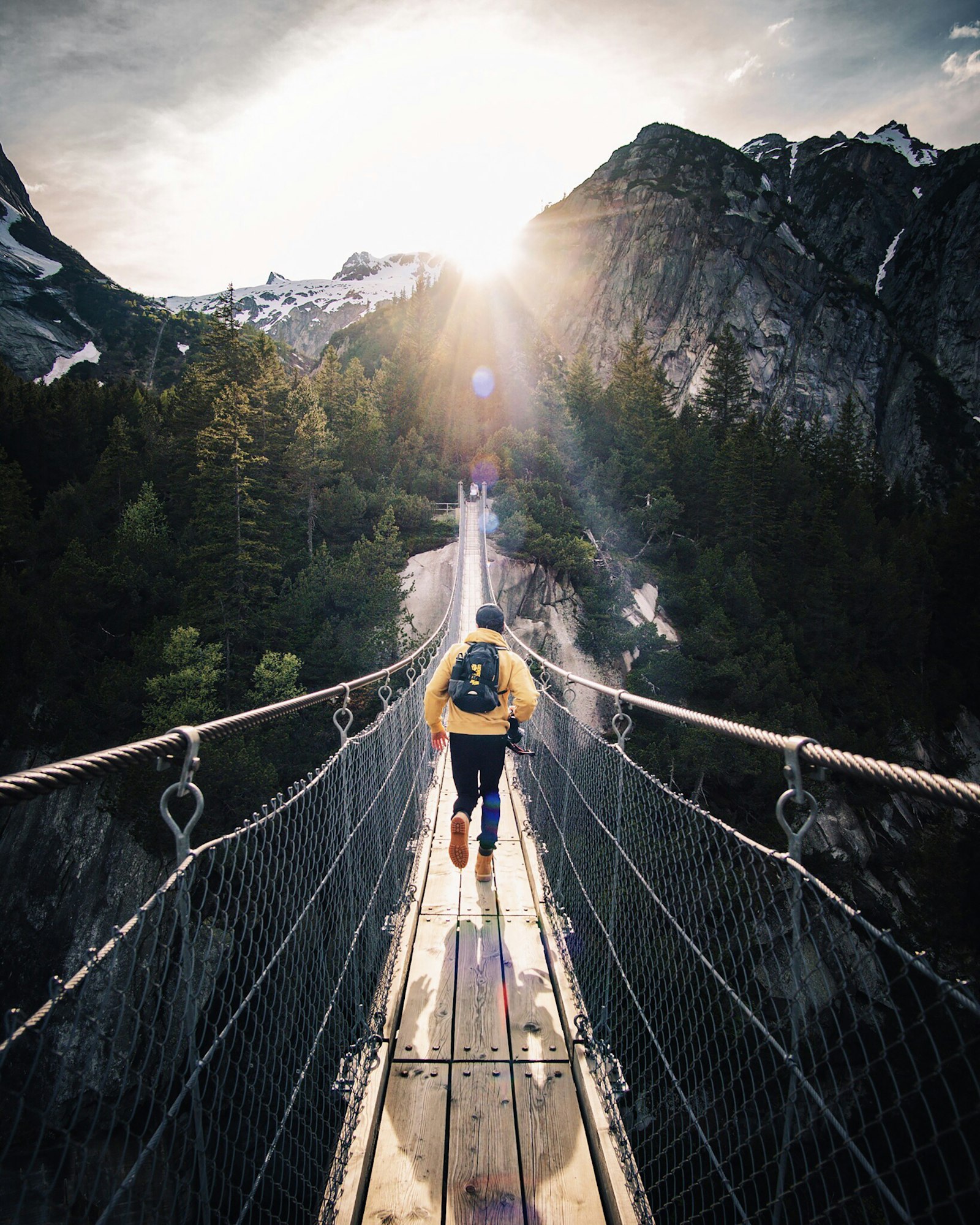 Traveler on a journey, staying connected